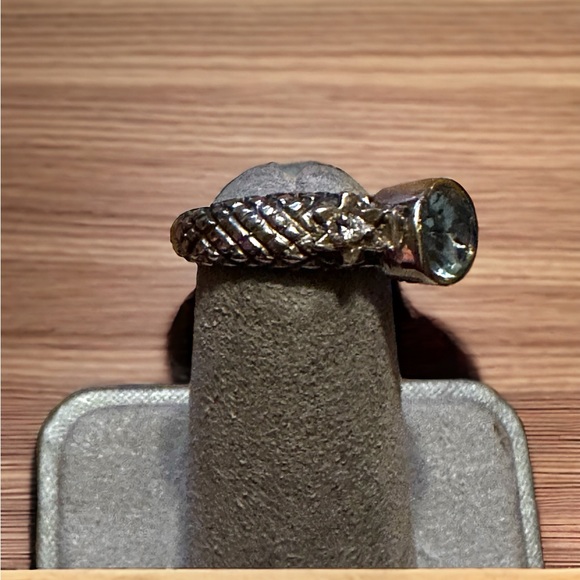 Blue Topaz Solid Sterling Silver Ring - Picture 5 of 13